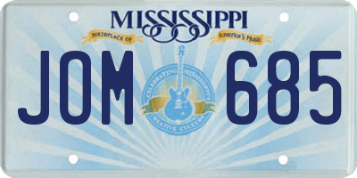 MS license plate JOM685