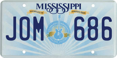 MS license plate JOM686