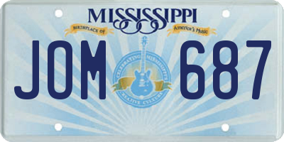 MS license plate JOM687