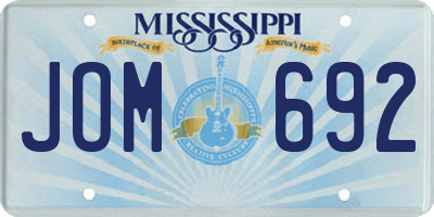 MS license plate JOM692