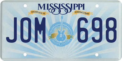 MS license plate JOM698