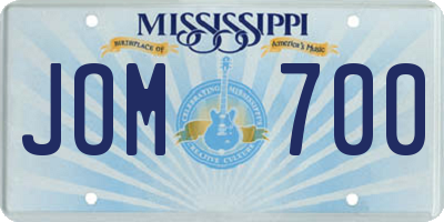 MS license plate JOM700