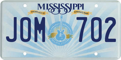MS license plate JOM702