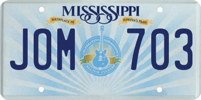 MS license plate JOM703