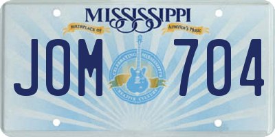 MS license plate JOM704