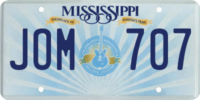 MS license plate JOM707