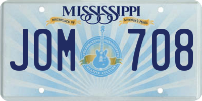 MS license plate JOM708