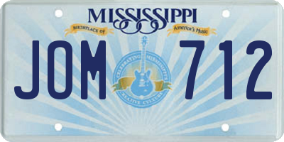 MS license plate JOM712