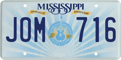 MS license plate JOM716