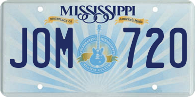 MS license plate JOM720