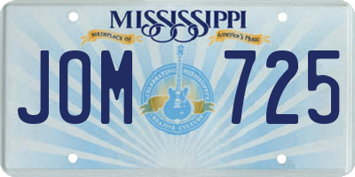 MS license plate JOM725