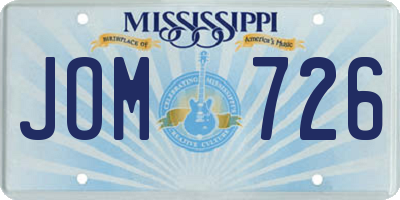 MS license plate JOM726