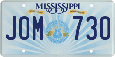 MS license plate JOM730
