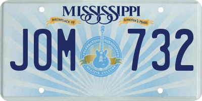 MS license plate JOM732