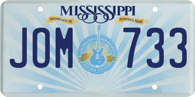 MS license plate JOM733
