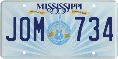 MS license plate JOM734