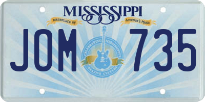 MS license plate JOM735