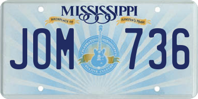 MS license plate JOM736