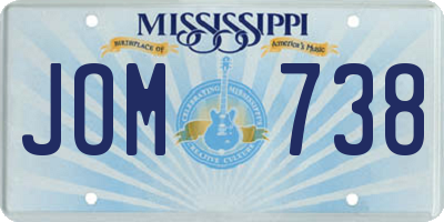 MS license plate JOM738
