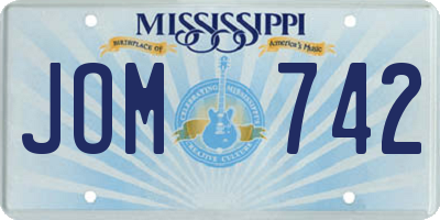 MS license plate JOM742