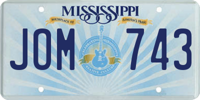 MS license plate JOM743