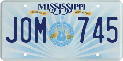 MS license plate JOM745