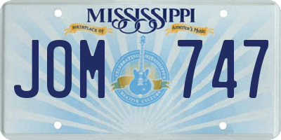 MS license plate JOM747
