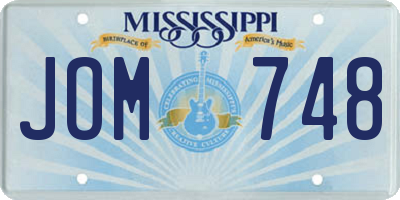 MS license plate JOM748