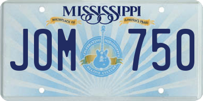 MS license plate JOM750