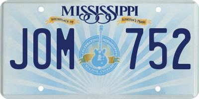 MS license plate JOM752