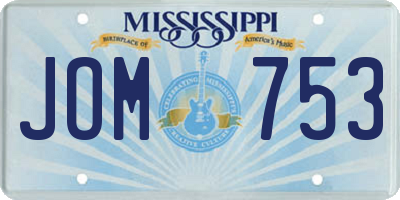 MS license plate JOM753