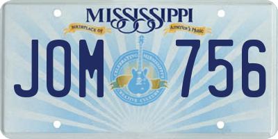 MS license plate JOM756