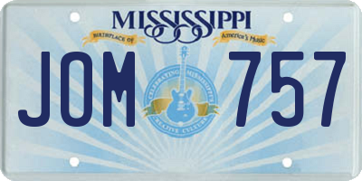 MS license plate JOM757