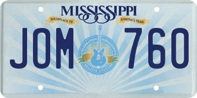 MS license plate JOM760