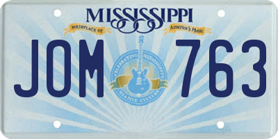MS license plate JOM763