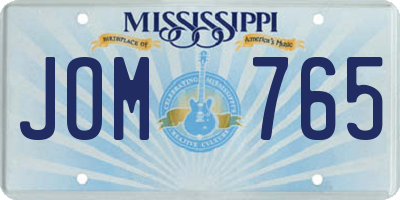 MS license plate JOM765