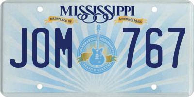MS license plate JOM767