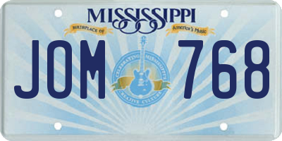MS license plate JOM768