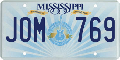 MS license plate JOM769