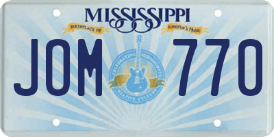 MS license plate JOM770