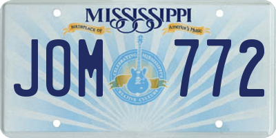 MS license plate JOM772