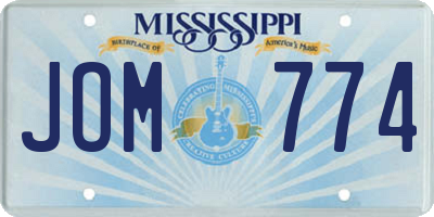 MS license plate JOM774