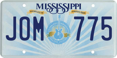 MS license plate JOM775
