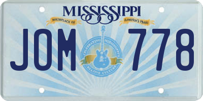 MS license plate JOM778