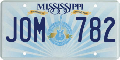 MS license plate JOM782