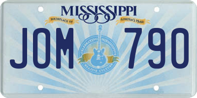 MS license plate JOM790