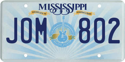 MS license plate JOM802
