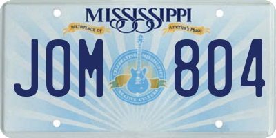 MS license plate JOM804