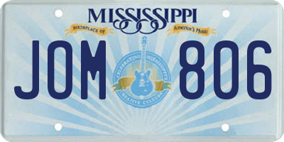 MS license plate JOM806