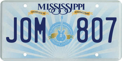 MS license plate JOM807